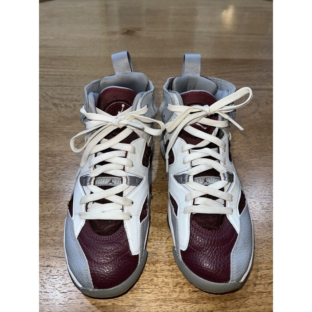 Nike Boys Air Jordan Jumpman Two Trey GS White‎ Cherrywood Red Sneakers Size 4Y - Picture 2 of 15